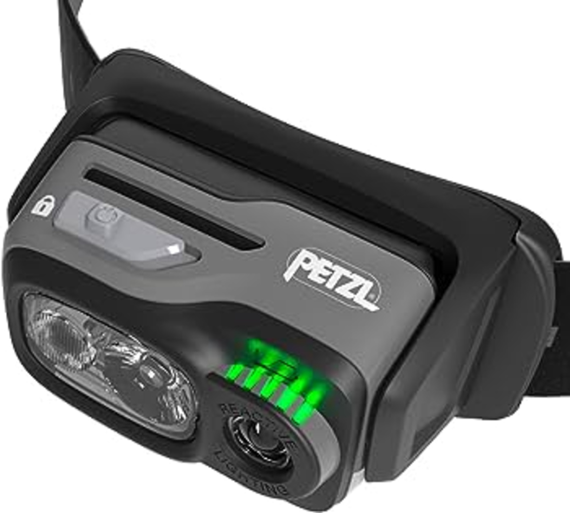 PETZL HEADLAMP SWIFT RL 900 LUMEN REACTIVE BLACK